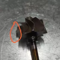 Место касания крыльчатки вала о корпус горячей улитки